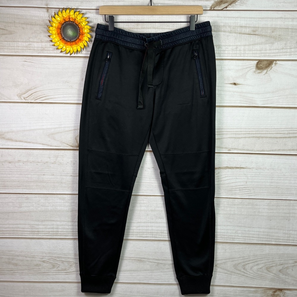 Saks Fifth Avenue M Mens Black Jogger Pants Pockets Drawstring‎ Lounge Athletic
